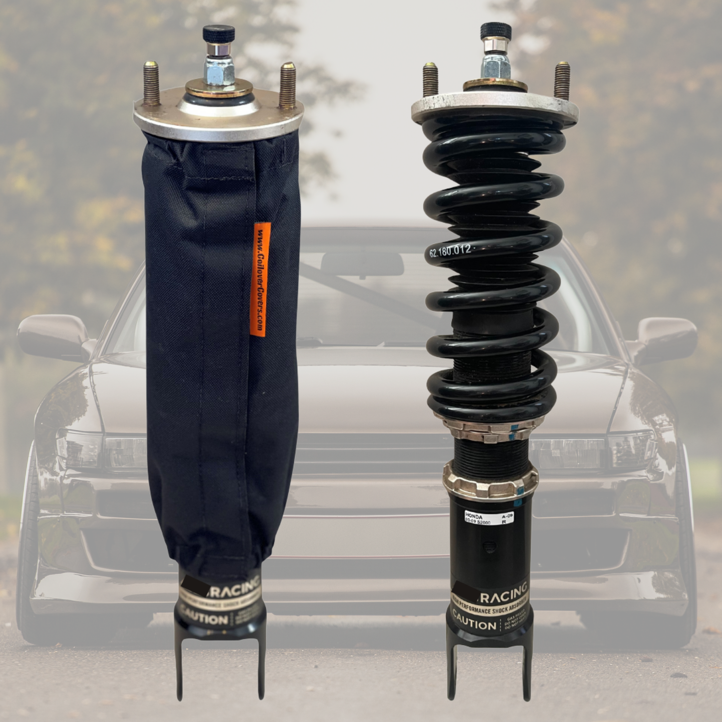 Universal Coilover Covers BLACK - Shock Socks for Coilover Protection & Maintenance