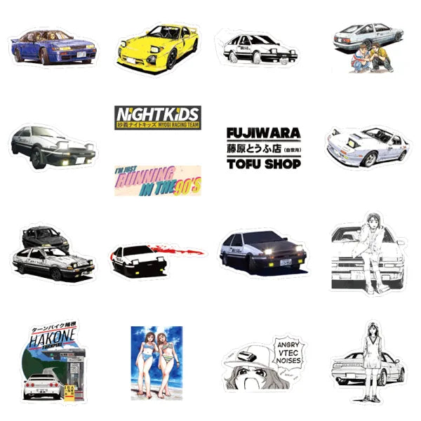 Initial D Sticker Pack (50 vinyl stickers)